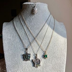 Adorable Abalone Turtle Family Jewelry - 3 Turtle Necklaces 1 - Turtle bracelet